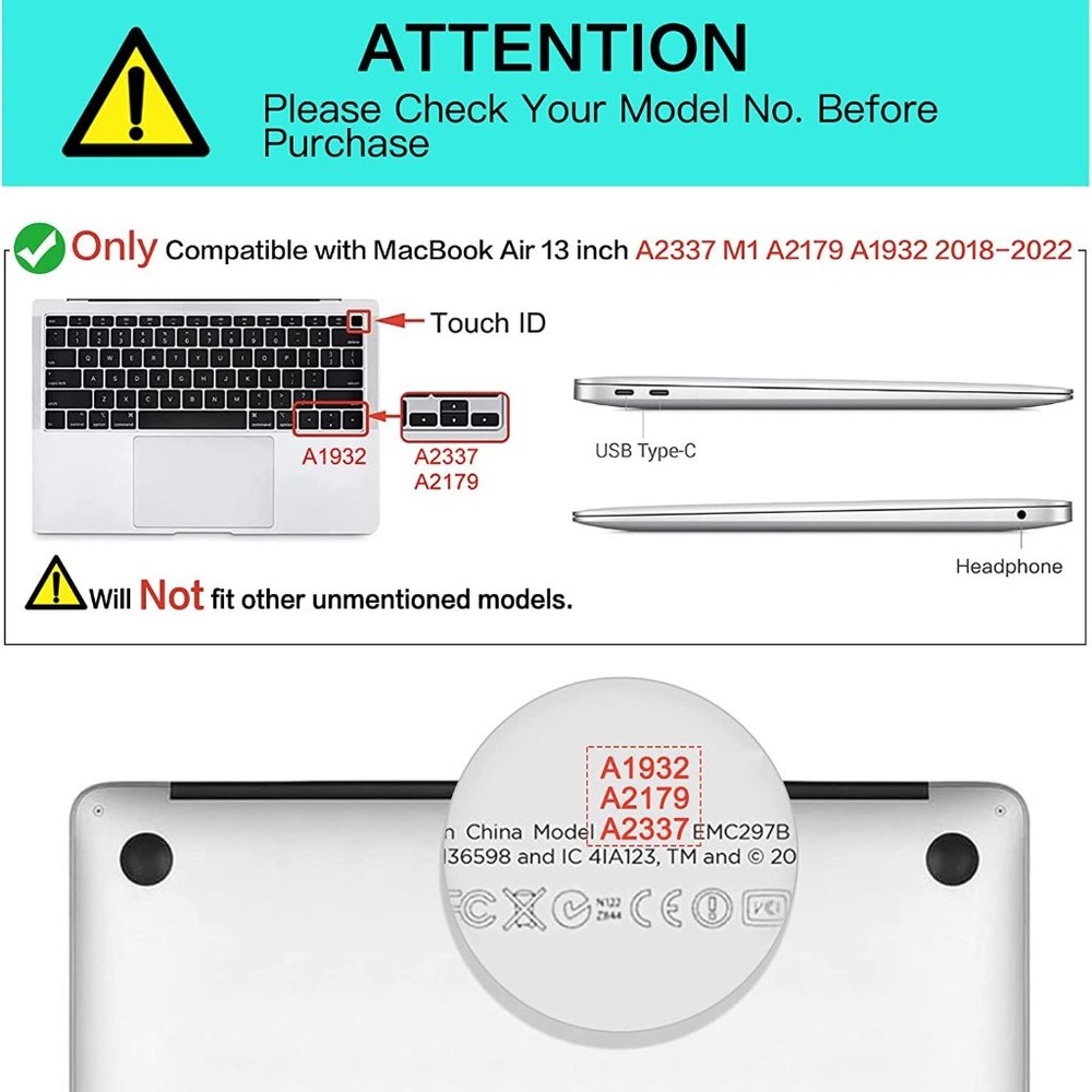 NEW!!! MOSISO Compatible with MacBook Air 13 inch Hard Case - Picture 2 of 7